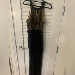 Bebe jumpsuit black and nude